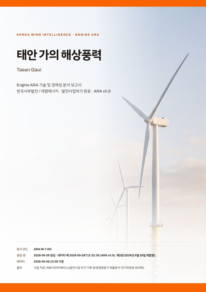 태안 가의 해상풍력 엔진아라 보고서 표지(샘플 미리보기)